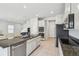Modern kitchen with island, granite countertops, and stainless steel appliances at 10711 Old Sycamore Loop, Land O Lakes, FL 34638