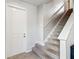 Gray carpeted stairs leading to the second floor at 10711 Old Sycamore Loop, Land O Lakes, FL 34638