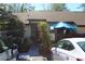 Front view of house with red door at 2912 Star Apple Ct, Palm Harbor, FL 34684