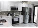Bright kitchen with stainless steel appliances, white cabinets, and easy access to the outdoors at 2912 Star Apple Ct, Palm Harbor, FL 34684