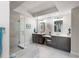 Double vanity bathroom with large shower at 755 Collany Rd # 504, St Petersburg, FL 33715