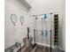 Organized storage room with hanging rack and shoe storage at 3621 Darston St, Palm Harbor, FL 34685