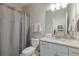 Simple bathroom with a shower/tub combo and granite countertop at 5211 Marina Basin Ct, Bradenton, FL 34211