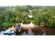 Aerial view of house and private dock on the river at 11554 Monette Rd, Riverview, FL 33569