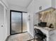 Home office with built-in workspace and exterior access at 1725 Pine Ridge E Way # E, Palm Harbor, FL 34684