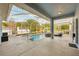 Enclosed pool and spa with ample space for lounging and entertaining at 18520 Oak Way Dr, Hudson, FL 34667