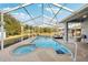Spacious screened pool area with spa, providing ample privacy at 18520 Oak Way Dr, Hudson, FL 34667