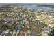 Aerial view of a house in a residential neighborhood, close to the water at 1885 Mississippi Ne Ave, St Petersburg, FL 33703
