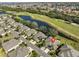 Aerial view showcasing home's location in a golf course community at 2019 Acadia Greens Dr # 34, Sun City Center, FL 33573