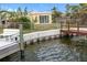 Wooden dock and seawall with seating area at 565 115Th Ave, Treasure Island, FL 33706