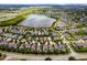 Aerial view showing home's location in a desirable neighborhood with a lake at 6429 Seasound Dr, Apollo Beach, FL 33572