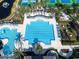 Aerial view of community lap pool with surrounding lounge chairs at 11911 Mandevilla Ct, Tampa, FL 33626