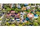 Aerial view of condos with parking and pool at 300 S Florida Ave # 400D, Tarpon Springs, FL 34689