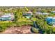Aerial view of waterfront home with private pool and dock at 300 S Florida Ave # 400D, Tarpon Springs, FL 34689
