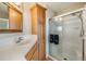 Clean bathroom with a large shower, vanity, and good storage at 37539 Gill Ave, Zephyrhills, FL 33541