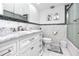 Bathroom with marble countertop, vanity, and shower/tub combo at 5728 14Th N Ave # 305B, St Petersburg, FL 33710