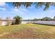 Spacious backyard with lake view and dock at 6515 Clair Shore Dr, Apollo Beach, FL 33572