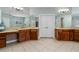 Double vanity bathroom with ample counter space and storage at 9244 Rhea Dr, Odessa, FL 33556