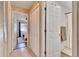 Bathroom with tub/shower combo and linen closet at 1849 Bough Ave # D, Clearwater, FL 33760