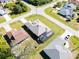 Aerial perspective showing the home's location and pool at 112 Sidney Ct, Rotonda West, FL 33947