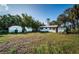 Backyard with shed and small house at 1820 Sutherland W Dr, Palm Harbor, FL 34683