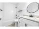 Modern bathroom with white subway tile and granite countertop at 2859 38Th N Ave, St Petersburg, FL 33713