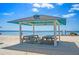 Beachfront picnic area with gazebo and ocean views at 4514 Dewey Dr, New Port Richey, FL 34652