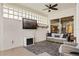 Relaxing patio with seating area and fireplace at 4531 Swordfish Dr, Bradenton, FL 34208