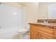 Clean bathroom with granite countertop and tiled shower/tub combo at 5221 Bayshore Blvd # 37, Tampa, FL 33611