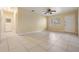 Bright living room with tile floors and ceiling fan at 5221 Bayshore Blvd # 37, Tampa, FL 33611
