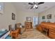 Functional home office with wooden desk and chair at 676 Allegheny Dr, Sun City Center, FL 33573