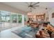 Open living space with pool view, high ceilings and neutral tones at 12113 Marblehead Dr, Tampa, FL 33626