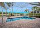 Inviting screened pool and spa with a spacious patio overlooking golf course views at 12113 Marblehead Dr, Tampa, FL 33626