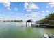 Private dock with a boat lift and calm water at 12116 Lagoon Ln, Treasure Island, FL 33706