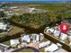 Aerial view of waterfront property with canal access and lush landscaping at 170 S Saint Thomas Cir, Apollo Beach, FL 33572