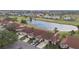 Aerial view showing the property and its surroundings near the water at 1709 Edgewater Ln, Palmetto, FL 34221