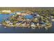 Expansive aerial view of waterfront homes and neighborhood at 1836 Venetian Point Dr, Clearwater, FL 33755