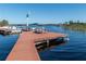 Community boat dock with picnic table and lake access at 2511 Dolly Bay Dr # 303, Palm Harbor, FL 34684
