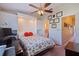 Bedroom with built-in murphy bed, desk, and ensuite bathroom at 262 Madeira Cir, Tierra Verde, FL 33715