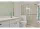 Bathroom with shower, toilet and vanity at 3143 Brooker Creek Way, Palm Harbor, FL 34685