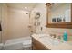 Clean bathroom with a shower/tub combo and modern vanity at 1013 N Habana Ave, Tampa, FL 33607