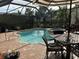 Enjoy this screened pool and patio area with seating at 10626 Restoration Ter, Bradenton, FL 34212
