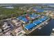 Aerial view showing community, waterfront, and pool at 1621 Watermark Ne Cir # 1621, St Petersburg, FL 33702