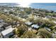An aerial view of a house with a waterfront view at 3613 S Gardenia Ave, Tampa, FL 33629