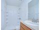 Clean bathroom with shower and vanity at 37650 Aaralyn Rd, Zephyrhills, FL 33542