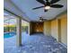 Covered patio overlooks the pool and features ceiling fans at 8610 Quinn Ct, North Port, FL 34287