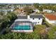 Aerial view showcasing a house with a pool and a large backyard at 177 Dowling Ne Ave, Port Charlotte, FL 33952