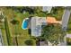 Aerial view showing home, pool, and large backyard at 1985 Byram Dr, Clearwater, FL 33755
