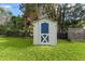 Well-maintained storage shed in the backyard at 1985 Byram Dr, Clearwater, FL 33755