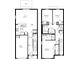 Two-story floor plan showing a 3-bedroom, 2-bathroom townhome with garage at 2742 Pearly Banks Dr, Bradenton, FL 34208